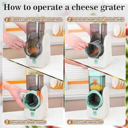 Elektrische groentesnijder - Keuken rasp - Snel koken - 6-in-1 functies - 12 x 17 x 28 cm - Wit — thumbnail 5