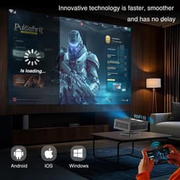 SnelShoppen - 4K Projector met Google TV, Native 1080p, AI-beeldverbetering, Autofocus, Slimme Beamer met Automatische Keystone-Correctie voor Thuisbi — thumbnail 3