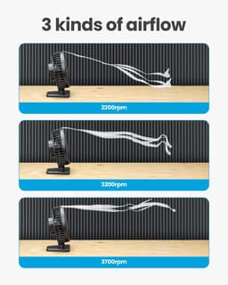 Ventilator USB met 3 Snelheden – Stil, Compact en 30° Kantelbaar – Zwart — thumbnail 2