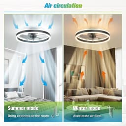 Plafond Ventilator Lamp - Moderne Verlichting - Slaapkamer Koeling - Geïntegreerd Design - 40cm LED 48W - Wit — thumbnail 4