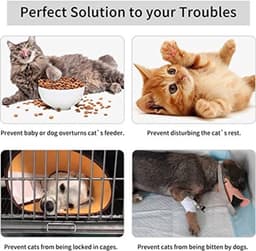 Kattendeurhouder met slot, 7 verstelbare gaten, houdt honden buiten, 2 stuks huisdierendeurhouder voor slaapkamer (zwart) — thumbnail 5