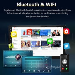 Junsun Android Draadloze CarPlay Andriod Auto Autoradio Geschikt Voor Toyota Aygo Peugeot 107 Citroen C1 - Achteruitrijcamera - GPS Navigatie - Bluetooth - 10-inch Touchscreen - WiFi - RDS - SWC - Plug & Play — thumbnail 4
