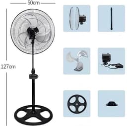 Ventilator Staand – Statiefventilator – Vloerventilator – 50 CM - 90° Oscillatie – 3 Ventilatorbladen – Stille Werking – Verzwaarde Voet - 60W — thumbnail 2