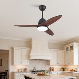 42 inch moderne zwarte plafondventilator - dimbaar in 3 kleurtinten - massieve houten bladen - omkeerbare DC-motor - geheugenfunctie - elegante afwerking — thumbnail 2