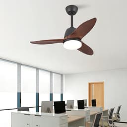 MODENUIT Plafondventilator met Verlichting – 91,44 cm – Massief Hout – Zwart Donker Walnoot – Dimbaar — thumbnail 3