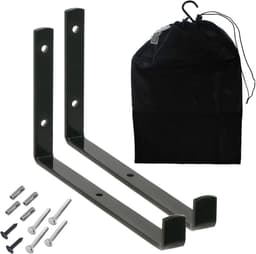 Opbergrek Stofzuiger - Wandhouder Accessoires - Opbergen Stofzuiger - Heavy Duty Staal - 2 Beugels + Tas - Zwart — thumbnail 3