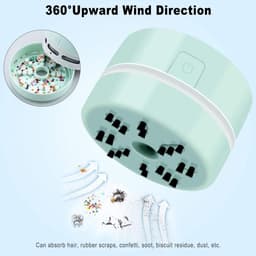 Mini Handheld Tafelstofzuiger Groen, Bureauaccessoire voor Diamant Nail Art Gereedschap, Compact Stofzuiger voor Nagelpoeder en Bureaustof，Batterij — thumbnail 3