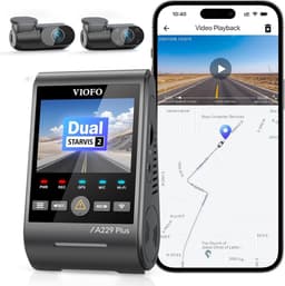 Dashcam voor auto - Zwart - 3-kanaals 2K + 2K + 1080p - Dual STARVIS 2 Sensoren met HDR en GPS - Met Spraakbesturing en Nachtzicht — thumbnail 1