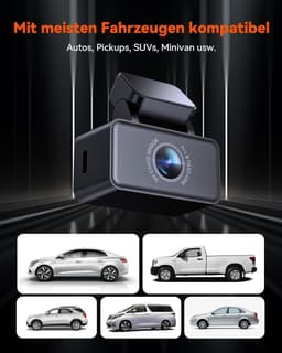 Dashcam voor auto - Zwart - 2,7K resolutie - Achtercamera met Super Nachtzicht en WDR - Voor Auto en SUV — thumbnail 3