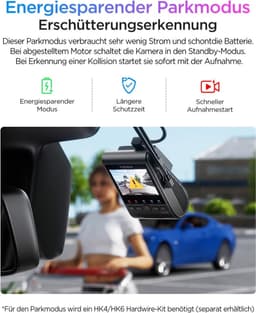 Dashcam voor auto - Zwart - 4K + 2K Dual Camera - Met Nachtzicht en Wi-Fi 6 - Voor Maximale Veiligheid en Parkeermodus — thumbnail 5