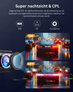 Zavio® Dashcam voor Auto - Auto Camera - Dashcam Voor en Achter Draadloos — thumbnail 4