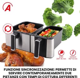 Dubbele Luchtfriteuse met 9 Liter Capaciteit en Digitale Touch Bediening — thumbnail 2
