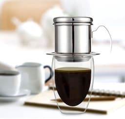 Roestvrijstalen Vietnamese koffiefilterbeker - filterkoffiezetapparaat - met handvat — thumbnail 5