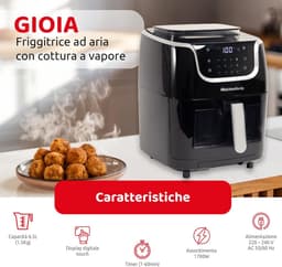 3-in-1 Luchtfriteuse met Stoomkoker 6,5L Digitaal Display en 30 Programma's — thumbnail 2