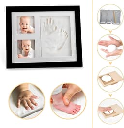 TTGoods - Pootafdrukset voor hond en kat, baby voetafdruk, houten fotolijst, 3D gipsafdruk, ideaal aandenken, cadeau voor huisdierenliefhebbers — thumbnail 5