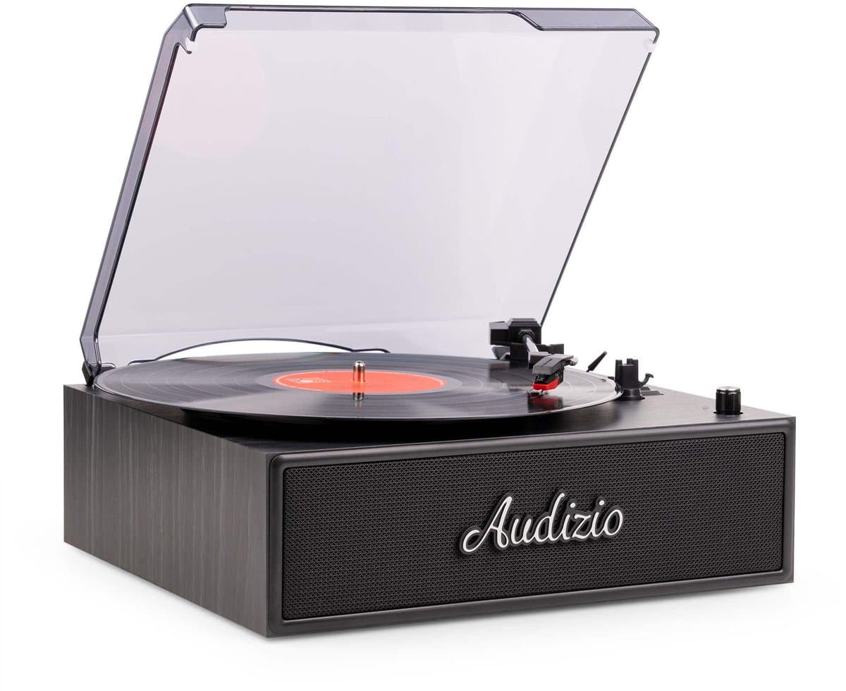 Retro platenspeler - Audizio Reno - Bluetooth platenspeler - LP speler met auto-stop - Zwart — afbeelding 1