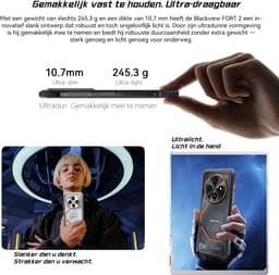 Blackview FORT 2 - AI Robuuste Smartphone - 24 GB RAM - 256 GB ROM - 6,56 inch MTK G81 - Robuuste telefoon - Android 15 - GPS IP69K OTG NFC Gemini AI - Zwart — thumbnail 5