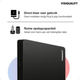 VisiQuality High-Speed Externe Harde Schijf 500 GB - Draagbare Harde Schijf USB 3.0 - Voor Windows & Mac - Geschikt voor Gameconsoles - Compact - Met handleiding - Zwart — thumbnail 2