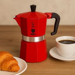 Italiaans koffiezetapparaat - PEZZETTI - ITALEXPRESS - Aluminium - 6 kopjes - Rood — thumbnail 3