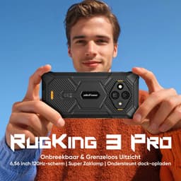Ulefone RugKing 3 Pro Rugged Smartphone – 6.56'' 120Hz – 16GB RAM (8+8) 128GB – 5700mAh & 10W Dock Charging – 48MP + 2MP Macro + 8MP Selfiecamera – IP68/IP69K & MIL-STD-810H – NFC – Dual SIM + microSD (3-slot) – Android 15 — thumbnail 4