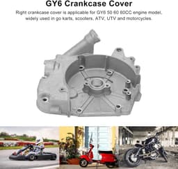 Rechter Crankcase Cover voor GY6 50 60 80CC - Vervangende Motoronderdelen en Grasmaaier Onderdelen — thumbnail 4