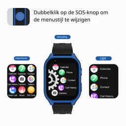 DrPhone KidsTimeX14 – 4G Kinder Smartwatch met GPS - WhatsApp – Videobellen – Bluetooth – Hotspot – SOS – Nederlandse Mobiele App - Camera & 1.83” HD Touchscreen – IP67 Waterdicht - Blauw/Zwart — thumbnail 4