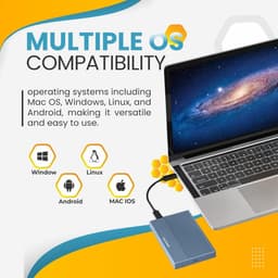 320GB Externe Harde Schijf 2,5 inch USB 3.0 Draagbare HDD Geheugenuitbreiding voor Mac, PC, Laptop, PS4, PS5 en Gameconsole - Blauw — thumbnail 5