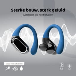 pocobob SP - draadloze sport oordopjes - Zwart - hardloop oortjes met oorboog achter oor -bluetooth oordopjes hardlopen — thumbnail 4