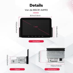 Boscer 1Din Autoradio Universeel - Android 15 - 4+64GB - Apple Carplay & Android Auto (Draadloos) - 7 Inch IPS HD Touchscreen - Navigatiesysteem - Bluetooth, USB & MP5 - GPS - WIFI - Achteruitrijcamera & Microfoon — thumbnail 4
