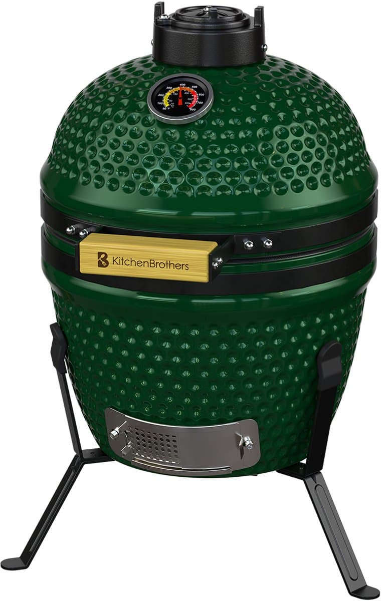KitchenBrothers Kamado BBQ - 13 Inch Houtskool Barbecue - 27⌀ cm - PFAS-vrij -Egg BBQ - Vaderdag Cadeau - Groen — afbeelding 1