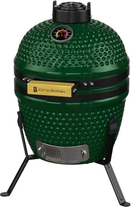 KitchenBrothers Kamado BBQ - 13 Inch Houtskool Barbecue - 27⌀ cm - PFAS-vrij -Egg BBQ - Vaderdag Cadeau - Groen — thumbnail 1