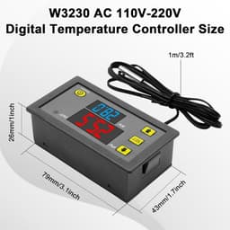 2 Stuks Digitale Temperatuurregelaar Thermostaat Schakelaar -50°C tot 110°C met LED Display en Sensor — thumbnail 4