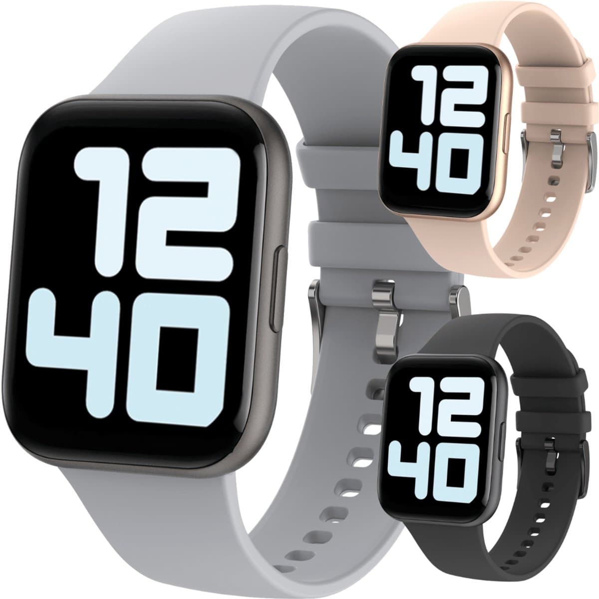 Cinturio SQ1 Grey - Smartwatch voor heren en dames - Sporthorloge – beschikbaar in 4 kleuren — afbeelding 1