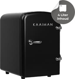 Kaaiman® Mini Koelkast 4L - Kleine Koelkast 12V/220V - Cosmetische Koelkast - Warm en Koud Functie - Skincare Fridge - Minikoelkast Slaapkamer - Zwart — thumbnail 1