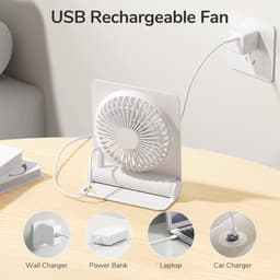 Draagbare USB Bureauventilator - Oplaadbaar, Opvouwbaar, Sterke Wind, Ultrastil, Voor Thuis en Kantoor — thumbnail 5