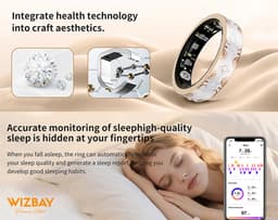 WizBay Premium Select® Bohemian Smart Ring - Mars Green - Hartslag, Slaap en Zuurstofmeting - Activiteitstracker - Maat 10 — thumbnail 5