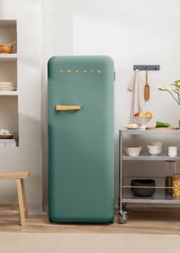 CREATE - Koelkast in retrostijl - Sage - Handvat Hout - FRIDGE RETRO 281L — thumbnail 4
