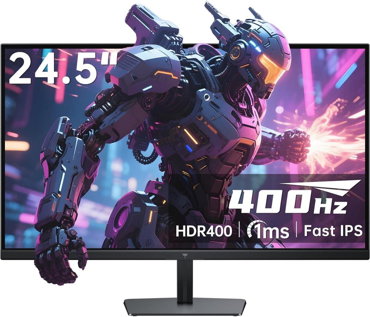 KTC 24,5 Inch 400Hz 360Hz 240Hz Gaming Monitor | Snelle IPS 1ms | FHD 1080P | HDR 400 128% sRGB | HDMI x2, DP x2 | Kantelverstelling Zilver-Grijs VESA 360Hz Monitor H25X7 — afbeelding 1