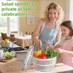 Multifunctionele Saladewasmachine - Keukensaladespinner met Afdruiprek en Vergiet — thumbnail 3