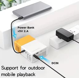 Mini Beamer - Draagbaar - Zakformaat - Smartphone - USB - Projector - Powerbank — thumbnail 5