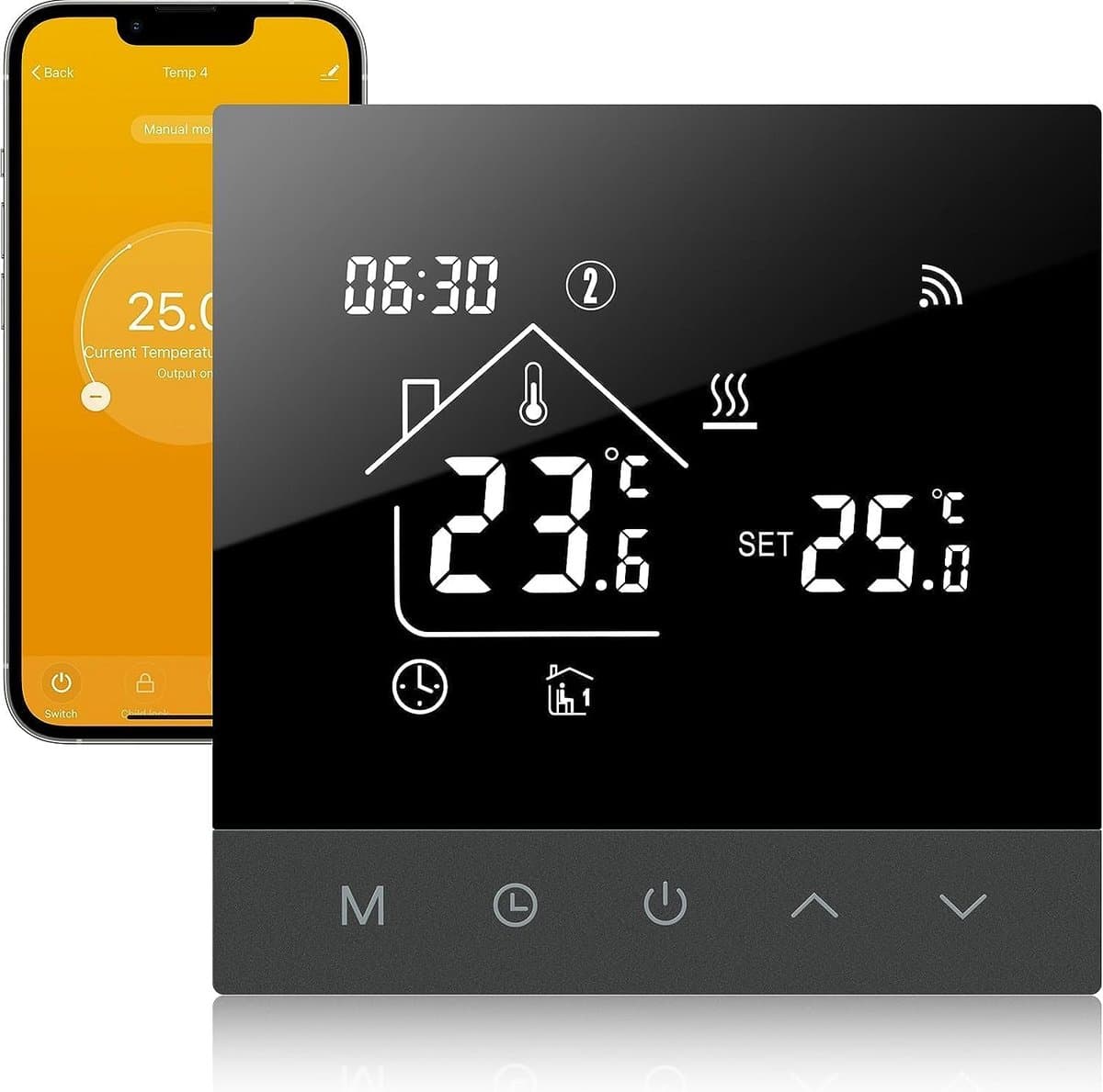 Slimme Programmeerbare WIFI Thermostaat voor Water Vloerverwarming met Touchscreen LCD — afbeelding 1