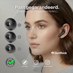 DunRock Bubble Pro - draadloze oordopjes - Zwart - met ANC - Multipoint - 6 mics - bluetooth oortjes - Met DunRock App — thumbnail 5