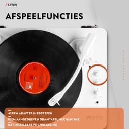 Platenspeler Bluetooth (in/uit) - Fenton RP162W - retro platenspeler met speakers (stereo) en mp3 speler - Wit — thumbnail 5