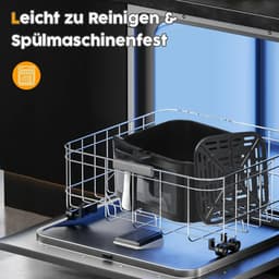 Lunekiss luchtfriteuse 9L – 1800W – digitaal display – 6 programma’s – ovencombinatie – zichtbaar venster — thumbnail 4