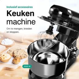 Aura® Mixer met mengkom - Mixer - Mixer met mengkom keukenmachine -Zwart - 39 cm x 34 cm x 22 cm — thumbnail 2