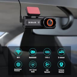 Quvo® Dual Dashcam - Dashcam Voor Auto 1080p - Voor en Achter Camera – Auto Camera - G-Sensor - App Bediening – Parkeermodus - Zwart - 10cm x 4cm x 4cm — thumbnail 2