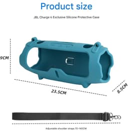 Siliconen beschermhoes geschikt voor JBL Charge 6 speakers, draagbare schoudertas/crossbody speakerhoes, zwarte verpakking. — thumbnail 3