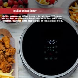 DYNA® Mini airfryer - Airfryer - Airfryer klein - Zwart - 27cm x 27cm x 32cm — thumbnail 4
