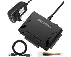 USB 3.0 naar SATA en IDE-adapter met stroomschakelaar voor harde schijven