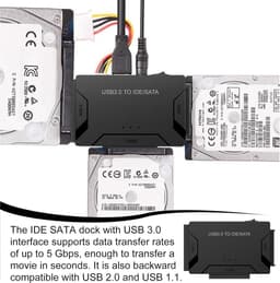 USB 3.0 naar SATA en IDE-adapter met stroomschakelaar voor harde schijven — thumbnail 4